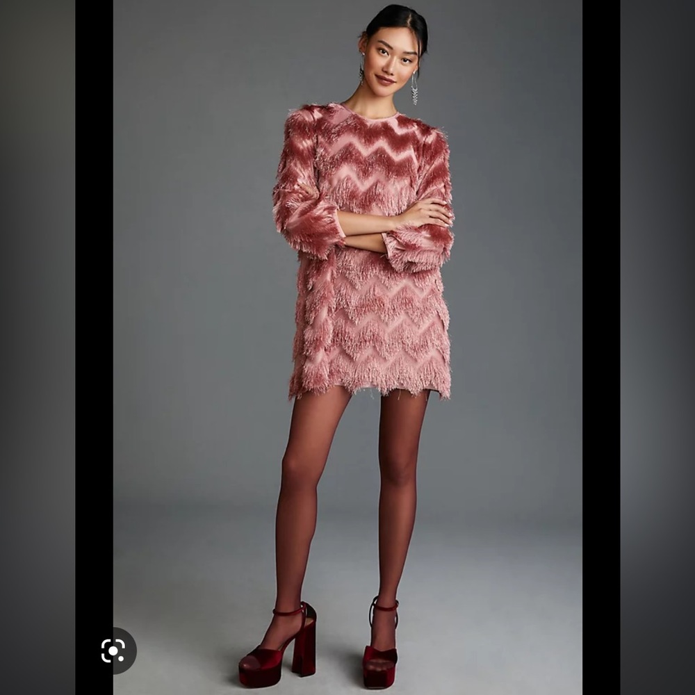 Hutch Fringed Chevron Dress Anthropologie